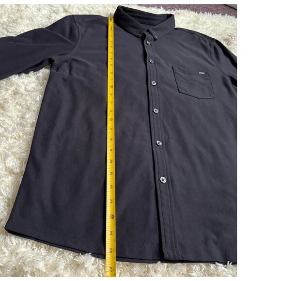 Vuori Men's Ace Button Down Long Sleeve Shirt Navy Blue Performance Work Travel - Picture 3 of 8